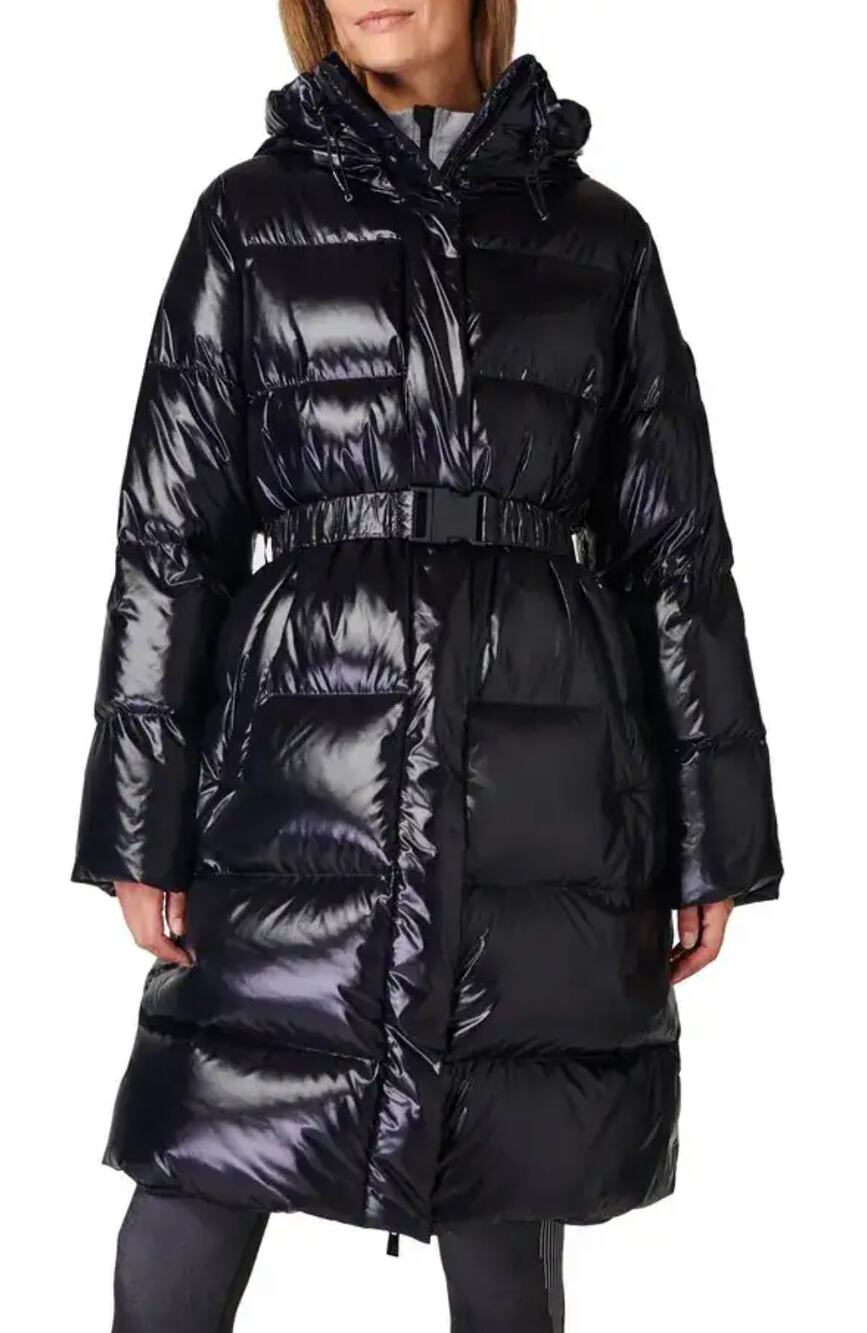 NEW Sweaty Betty Sirocco Nimbus Parka Womens XS Black Shine Puffer Winter $528